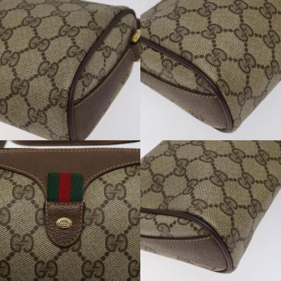 GUCCI GG Supreme Web Sherry Line Shoulder Bag PVC Beige 89 02 018 Auth - Picture 15 of 16